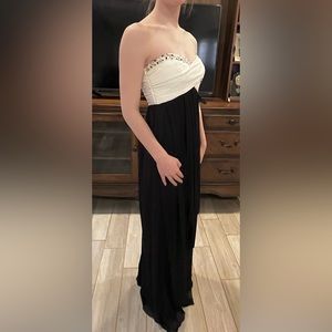 Black/white sheer prom pageant dress sz 1 $50